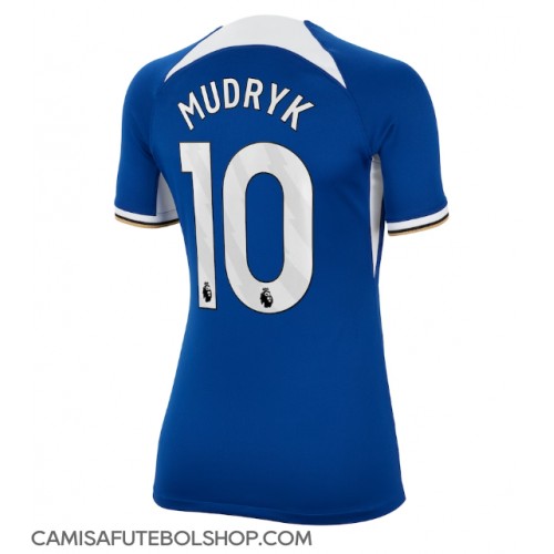 Camisa de time de futebol Chelsea Mykhailo Mudryk #10 Replicas 1º Equipamento Feminina 2023-24 Manga Curta